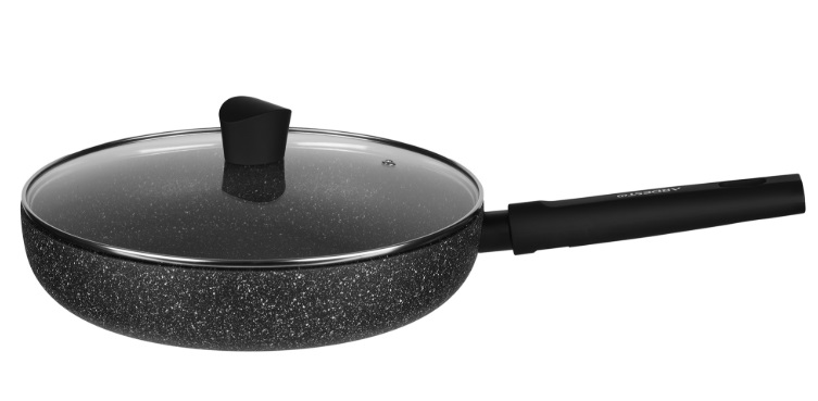 Сковорода з кришкою Ardesto Black Mars Alcor 24 см чорна AR1924BML